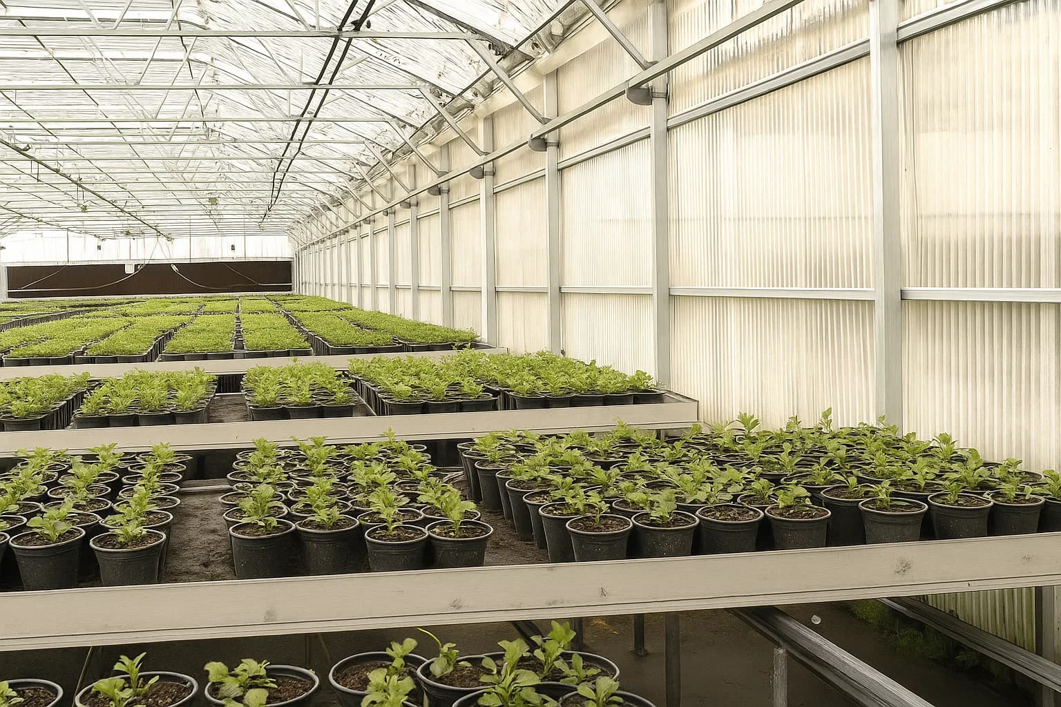 Modern greenhouse interior